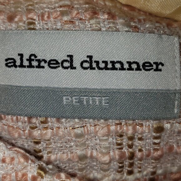 Alfred Dunner Petite Peach Embellished Collar Tweed Jacket - 6P - Picture 5 of 6